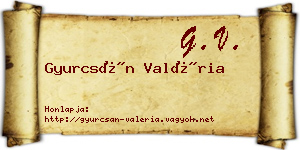 Gyurcsán Valéria névjegykártya